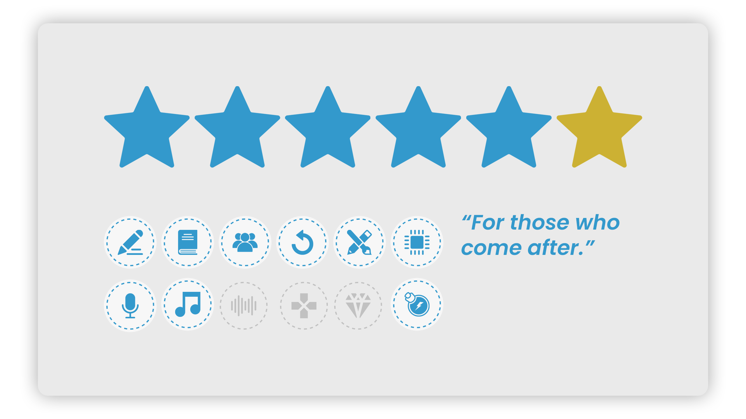 Clair Obscur: Expedition 33 Review. Six stars. Badges awarded for Writing, Story, Characters, Replayability, Art Direction, Graphics, Voice Over, Soundtrack, and Special Sauce.
